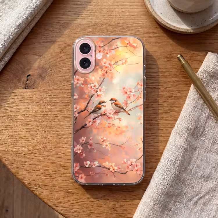 Telefoonhoesje - Vogels - Romantic - Bloesemtak — 2