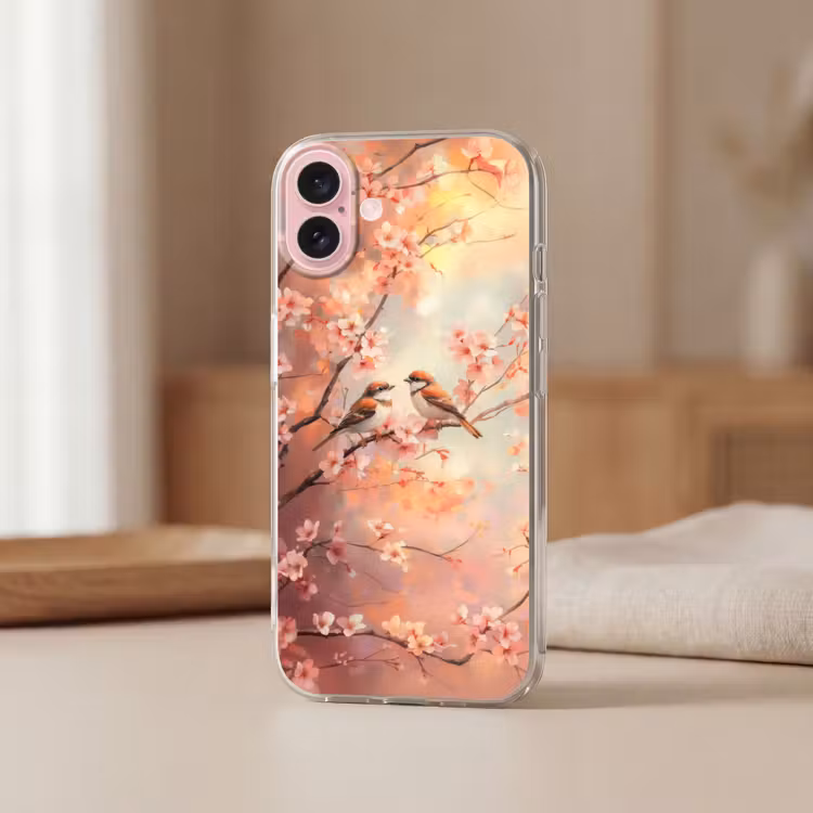 Telefoonhoesje - Vogels - Romantic - Bloesemtak — 3