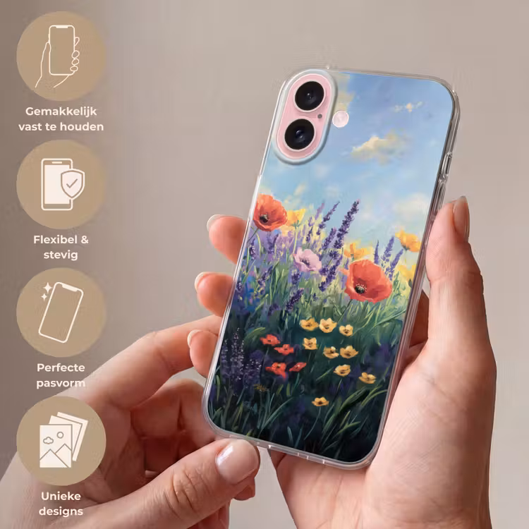 Telefoonhoesje - Weide - Bloemen - Kleurrijk — 4