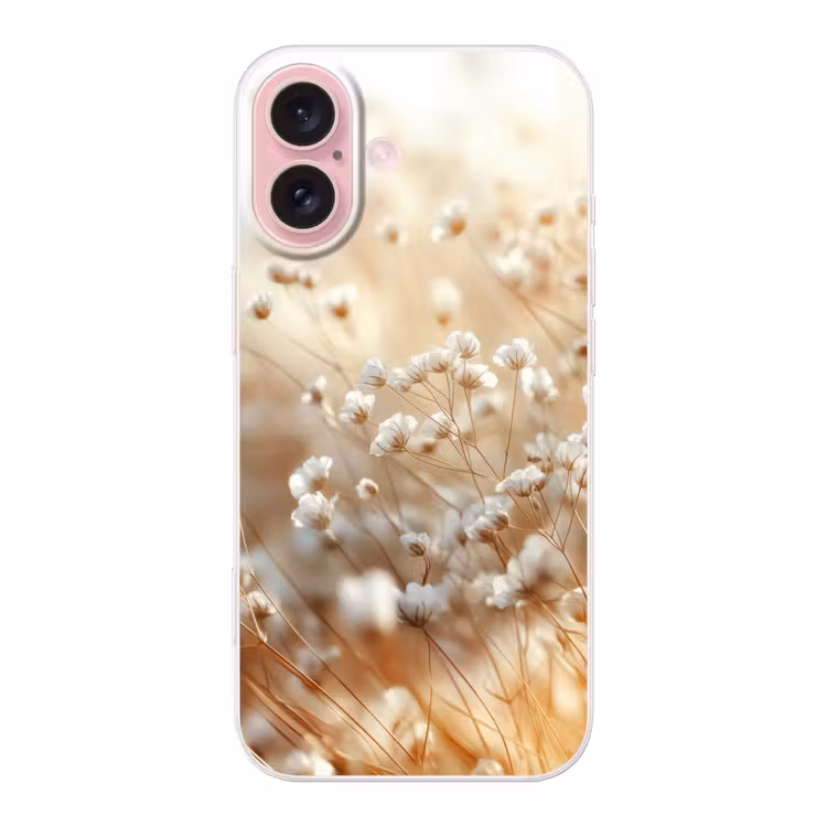 Telefoonhoesje - Wilde - Bloemen - Wit — 1