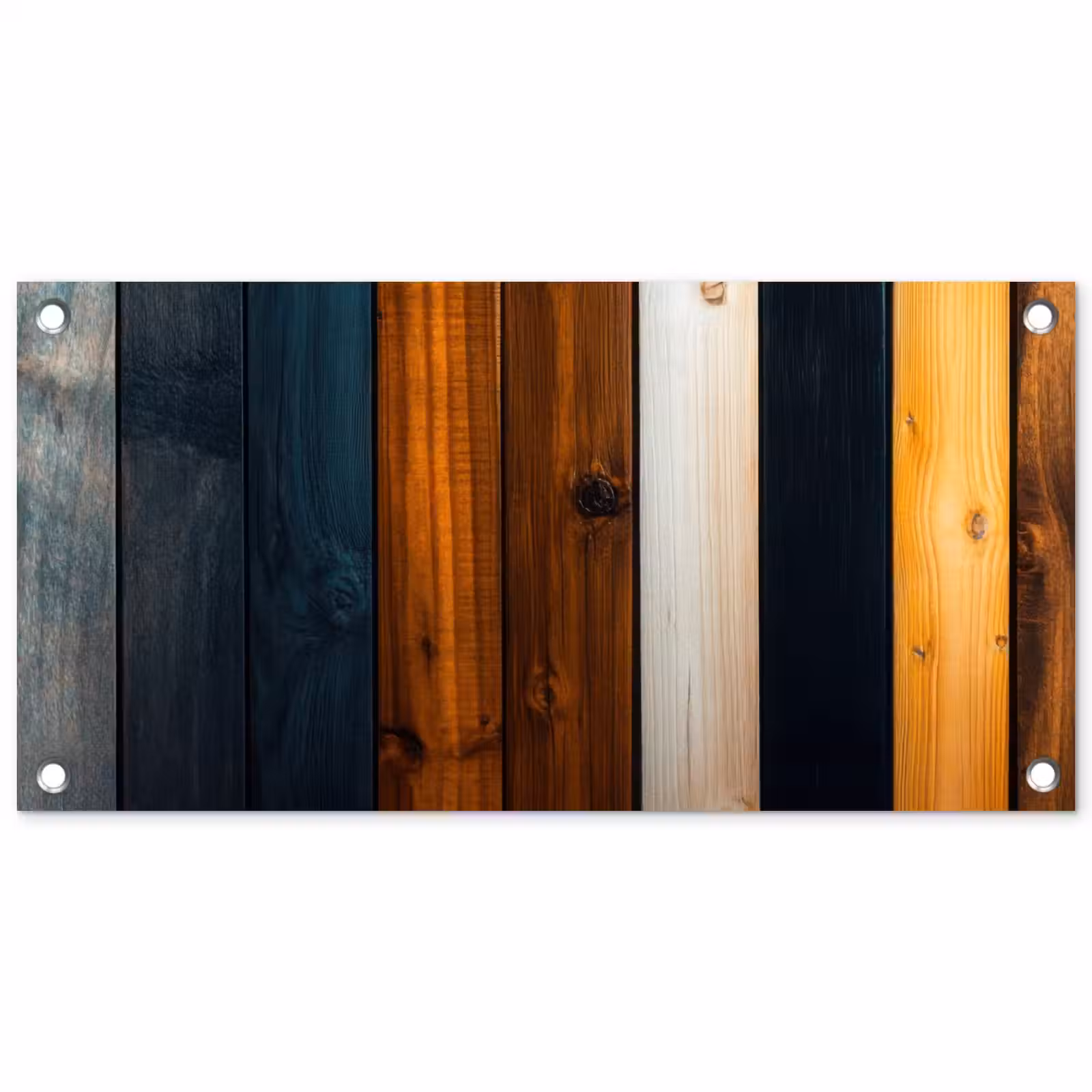 Tuinposter - Hout - Planken - Donker - Warm — 1