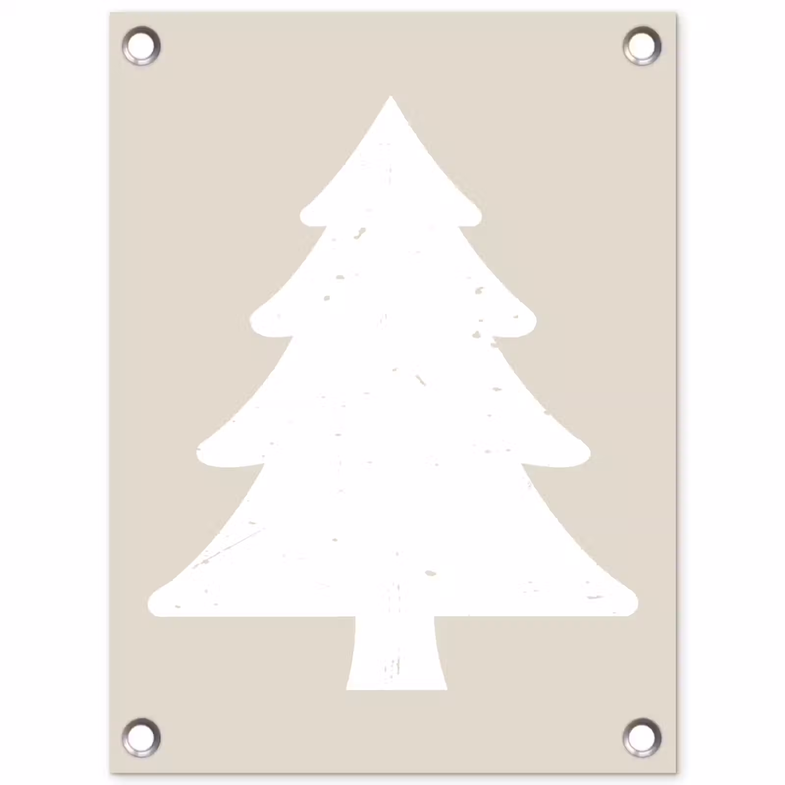 Tuinposter - Japandi - Kerstboom - Beige - Kerstversiering — 1