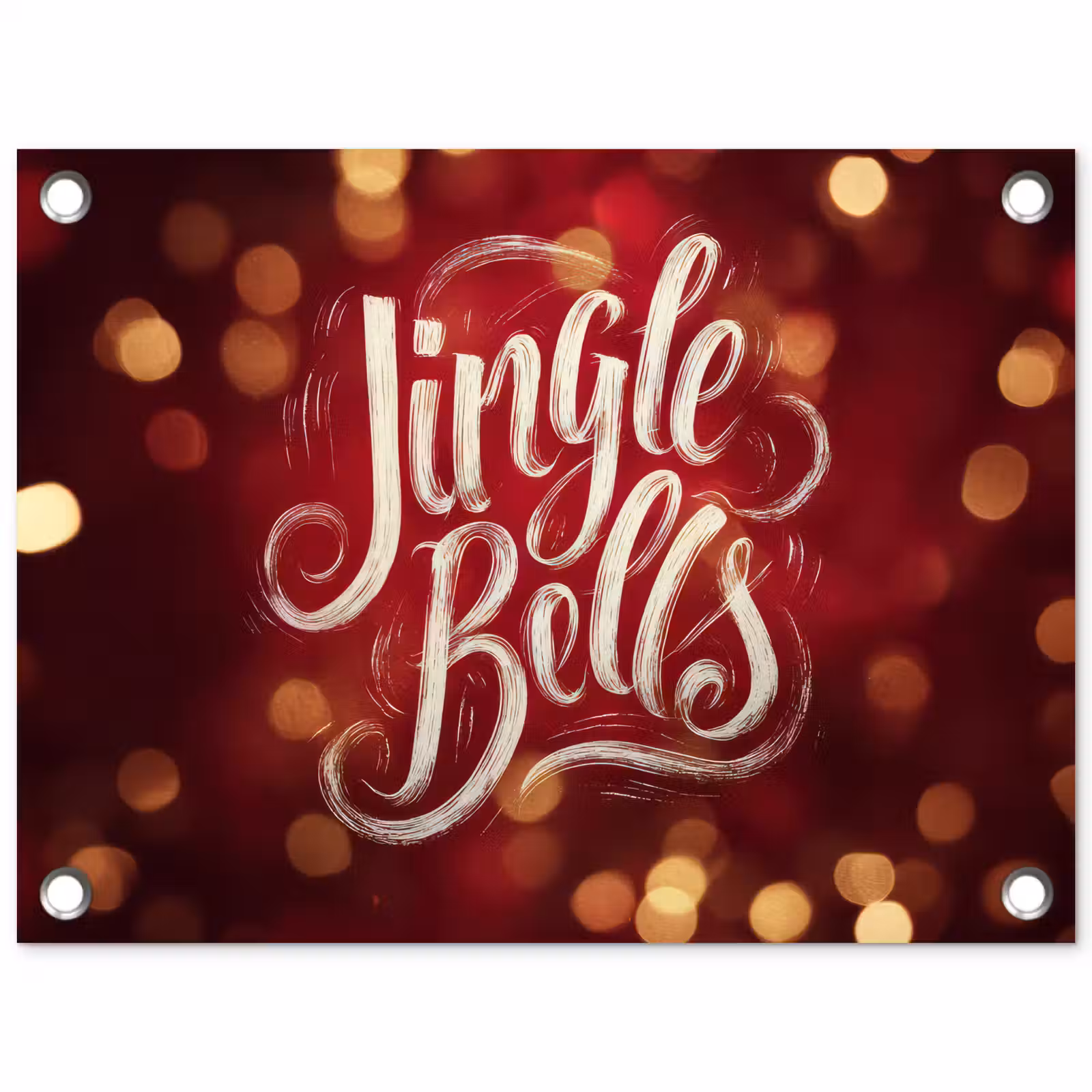 Tuinposter - Jingle - Bells - Kerst - Rood — 1