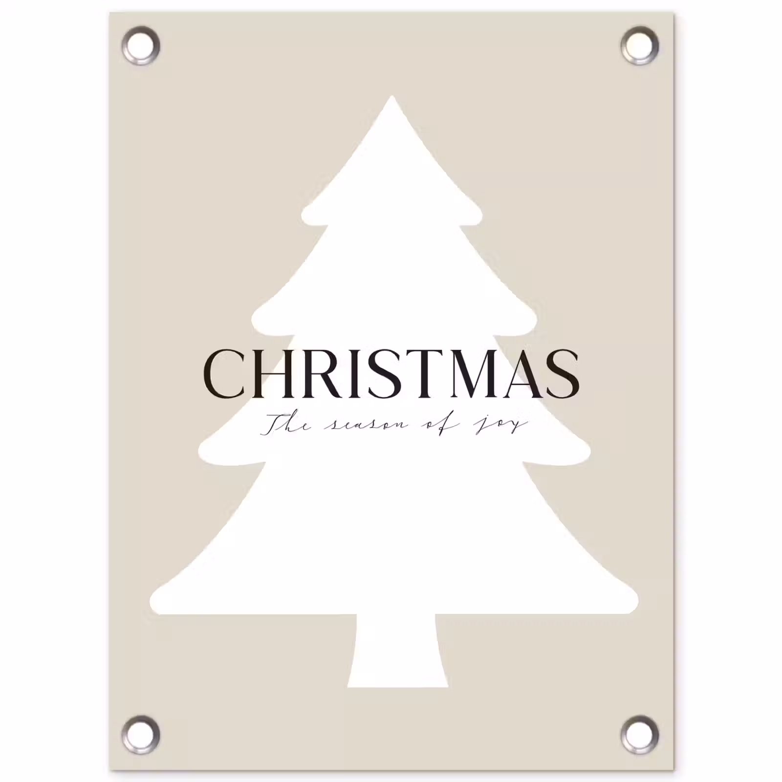 Tuinposter - Kerstboom - Japandi - Christmas - Beige — 1