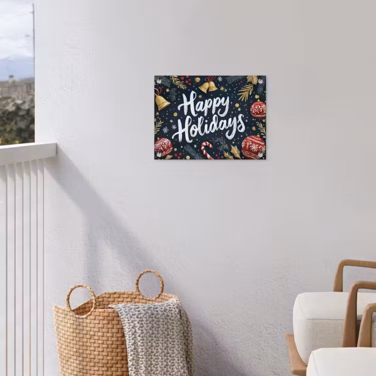 Tuinposter - Feestelijk - Kerstgroet - Kleurrijk — 3