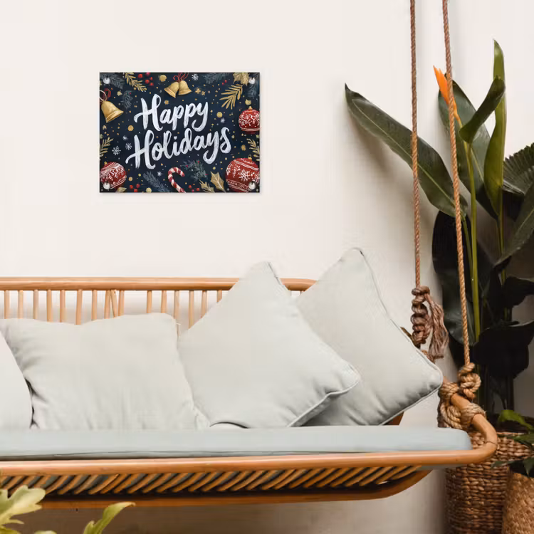 Tuinposter - Feestelijk - Kerstgroet - Kleurrijk — 5
