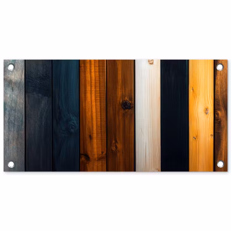 Tuinposter - Hout - Planken - Donker - Warm — 1