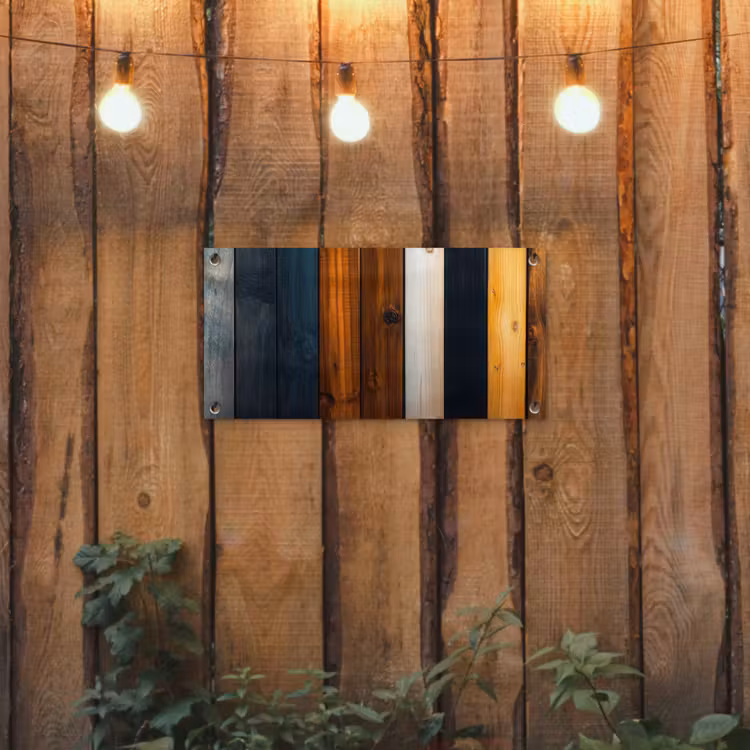 Tuinposter - Hout - Planken - Donker - Warm — 2