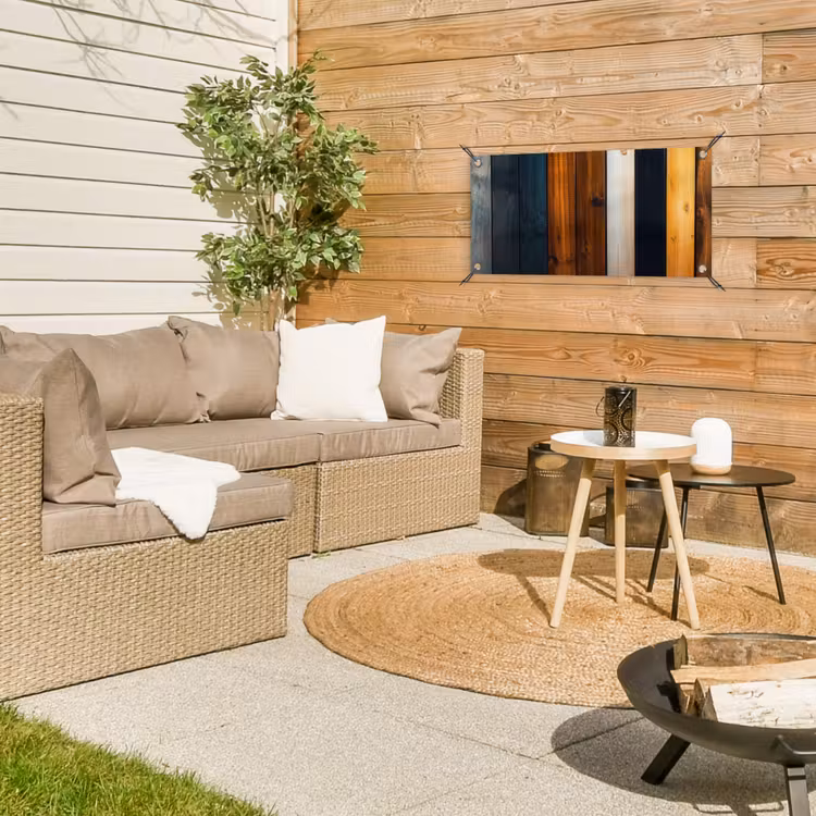 Tuinposter - Hout - Planken - Donker - Warm — 4