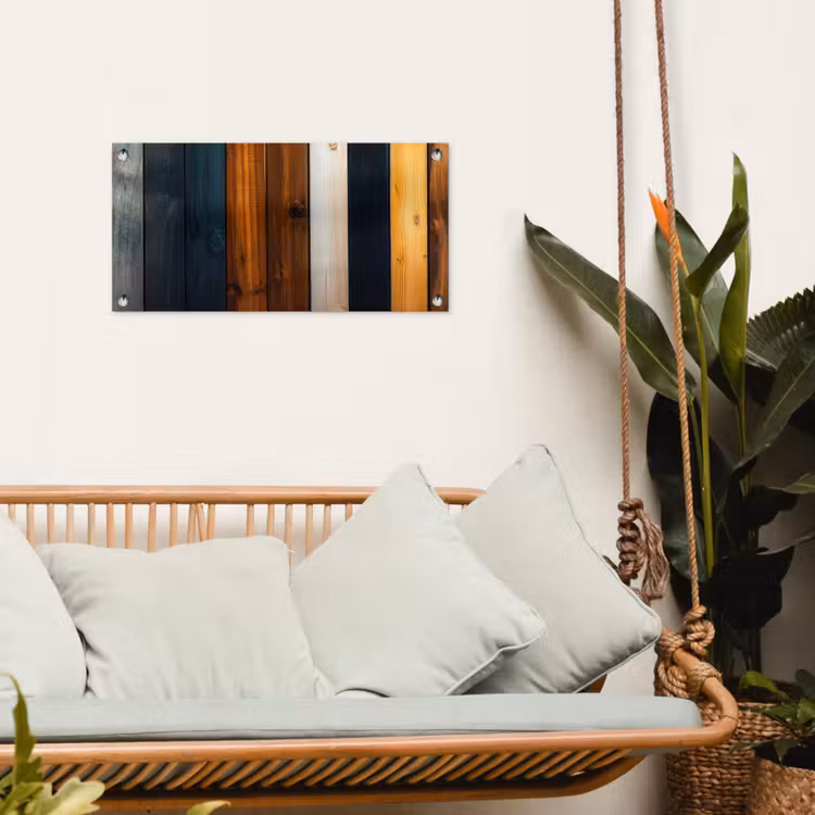 Tuinposter - Hout - Planken - Donker - Warm — 5