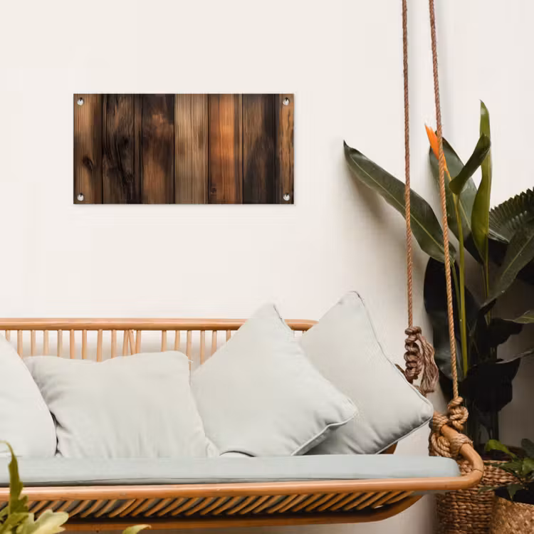Tuinposter - Hout - Rustiek - Donkere Planken — 5