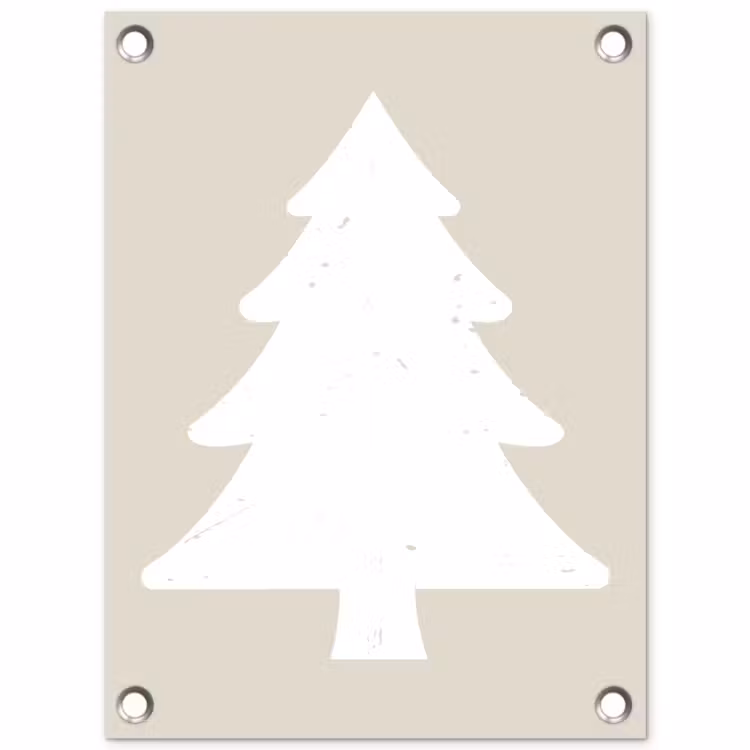 Tuinposter - Japandi - Kerstboom - Beige - Kerstversiering — 1