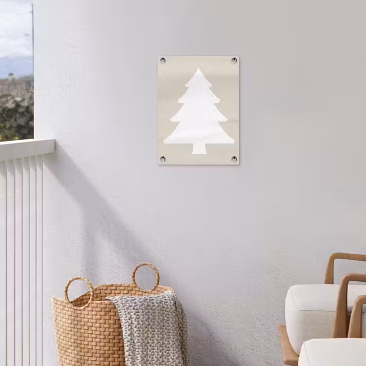 Tuinposter - Japandi - Kerstboom - Beige - Kerstversiering — 3