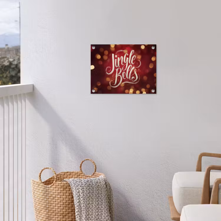 Tuinposter - Jingle - Bells - Kerst - Rood — 3