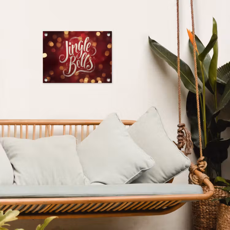 Tuinposter - Jingle - Bells - Kerst - Rood — 5