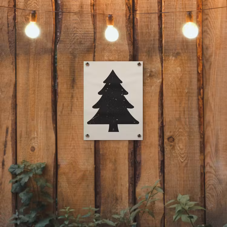 Tuinposter - Kerstboom - Zwarte kerstboom - Boom - Japandi — 2