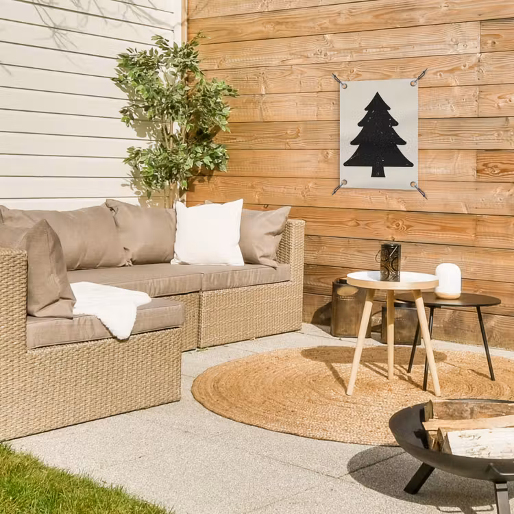 Tuinposter - Kerstboom - Zwarte kerstboom - Boom - Japandi — 4