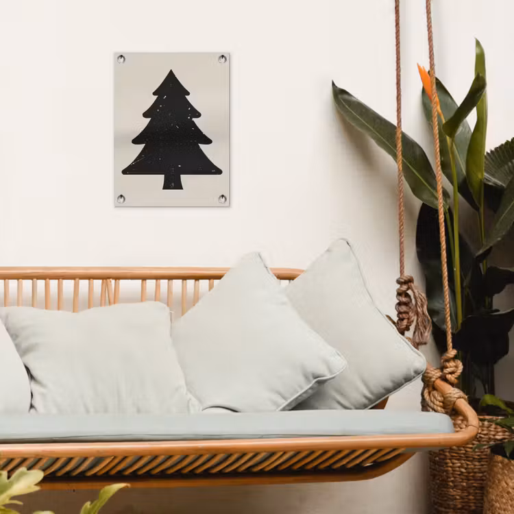 Tuinposter - Kerstboom - Zwarte kerstboom - Boom - Japandi — 5