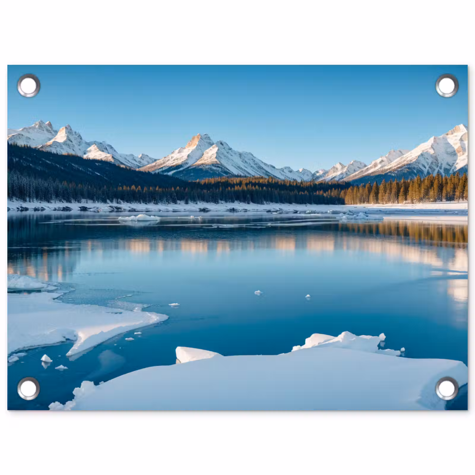 Tuinposter - Landschap - Winter - Meer - Bergen - Uitzicht - IJs — 1
