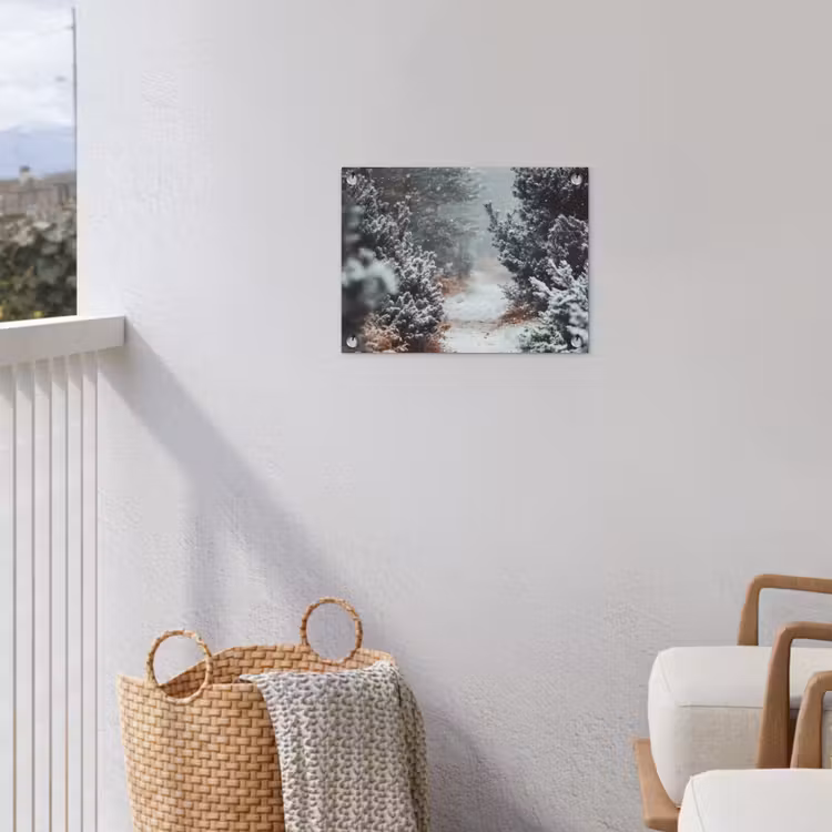 Tuinposter - Bos - Winter - Bomen - Natuur - Pad - Sneeuw — 3