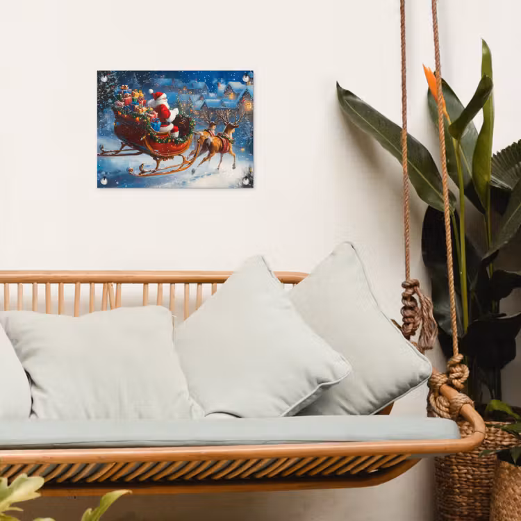 Tuinposter - Kerstman - Rendier - Kerst - Sneeuw — 5