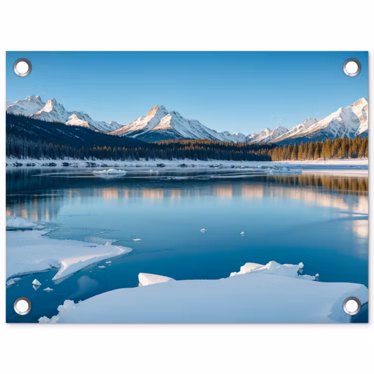 Tuinposter - Landschap - Winter - Meer - Bergen - Uitzicht - IJs — 1