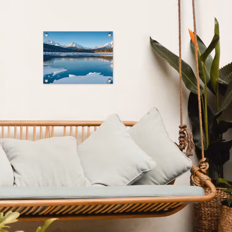 Tuinposter - Landschap - Winter - Meer - Bergen - Uitzicht - IJs — 5