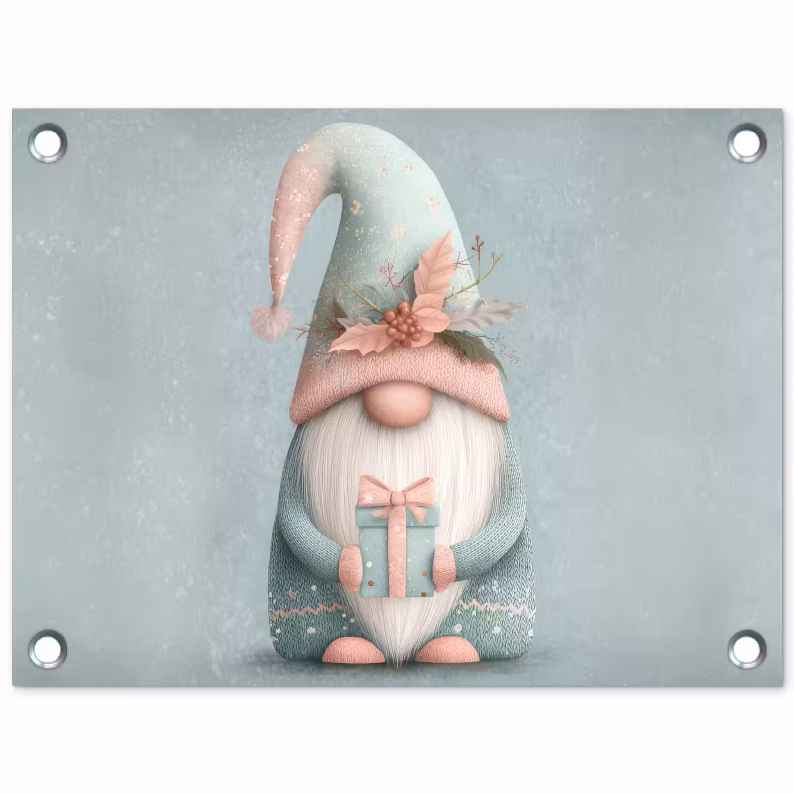 Tuinposter - Kerstgnome - Cadeau - Groen — 1