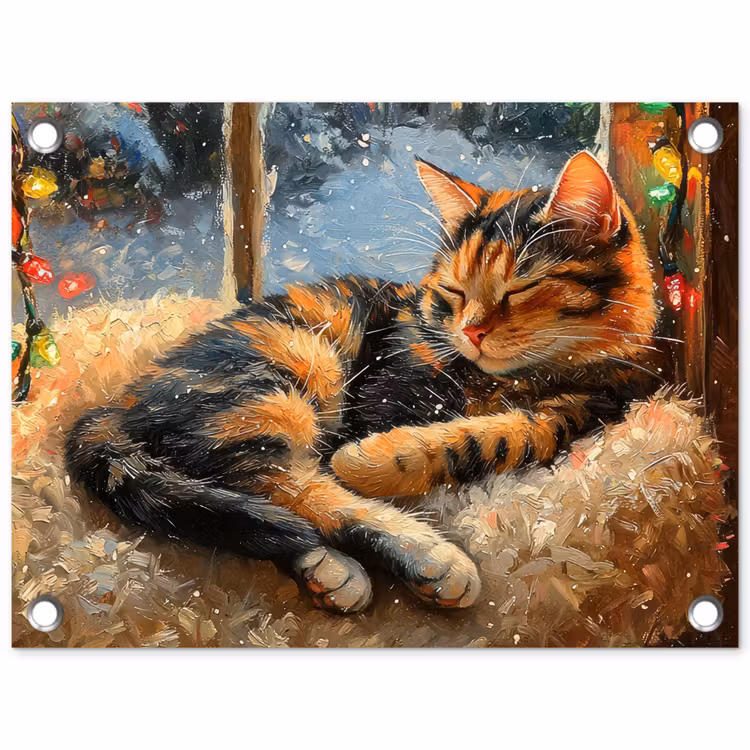 Tuinposter - Kat - Kerst - Winter - Dier — 1