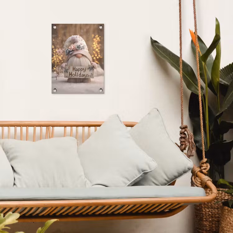 Tuinposter - Kerst - Gnome - Bord - Kleurrijk — 5