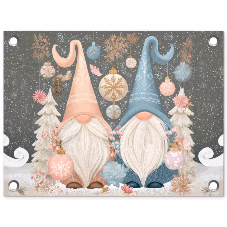 Tuinposter - Kerst - Gnomen - Pastel — 1