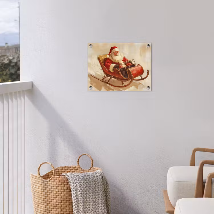 Tuinposter - Kerst - Slee - Kerstman — 3