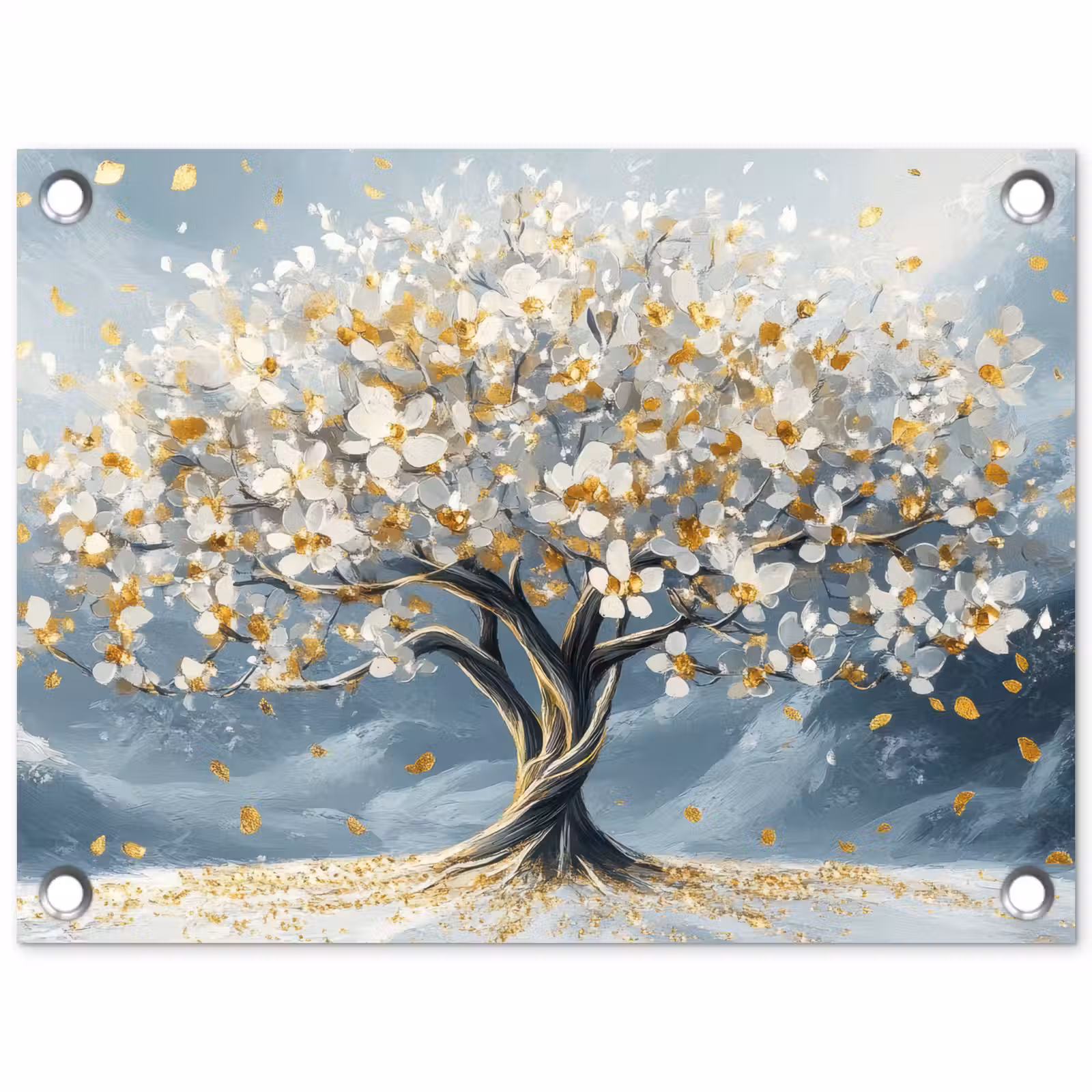 Tuinposter - Boom - Winter - Levensboom - Modern - Goud — 1