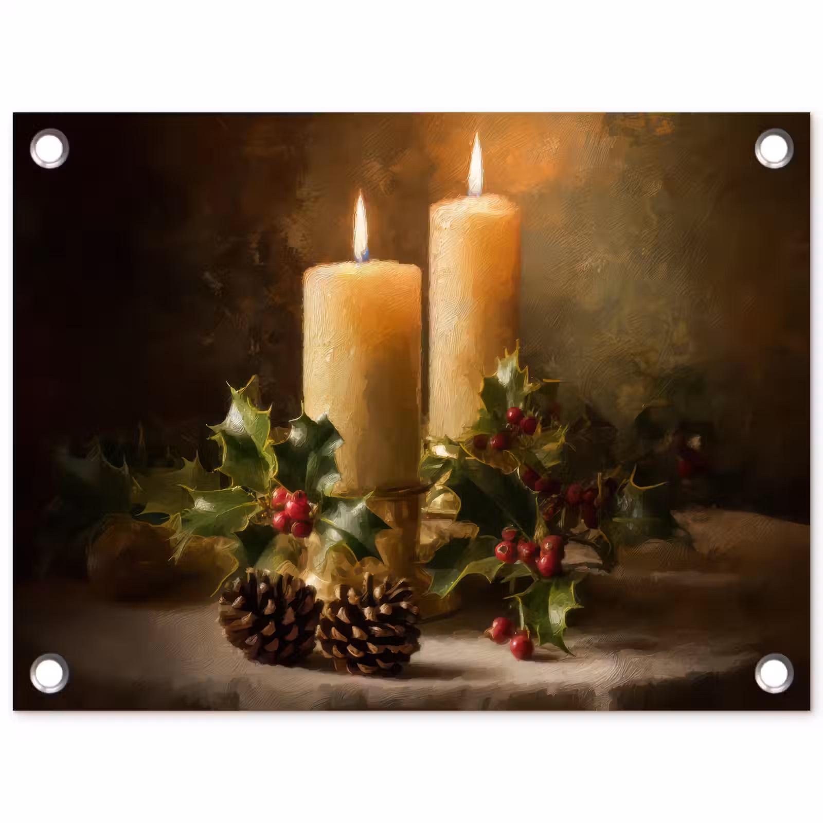 Tuinposter - Kaarslicht - Kerst - Veelkleurig — 1