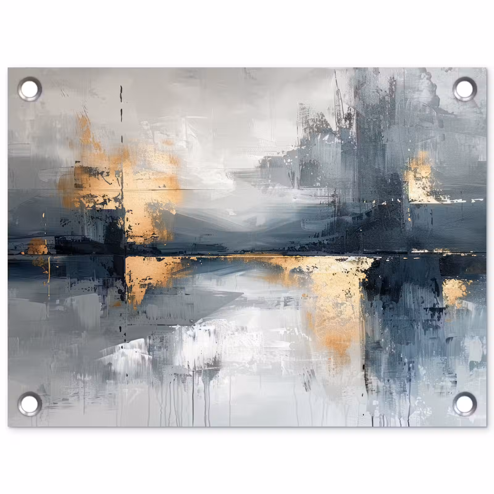 Tuinposter - Kunst - Grijs - Goud - Abstract — 1