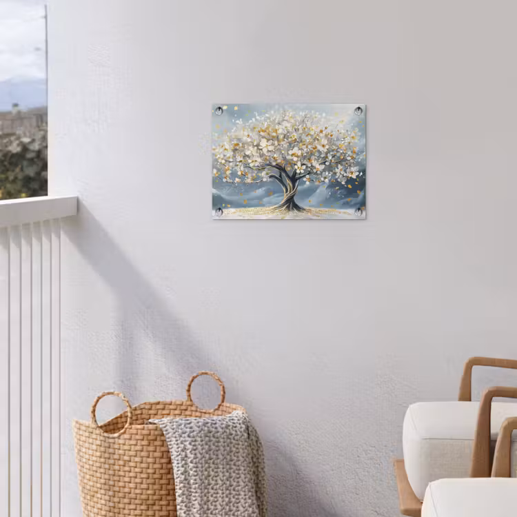 Tuinposter - Boom - Winter - Levensboom - Modern - Goud — 3