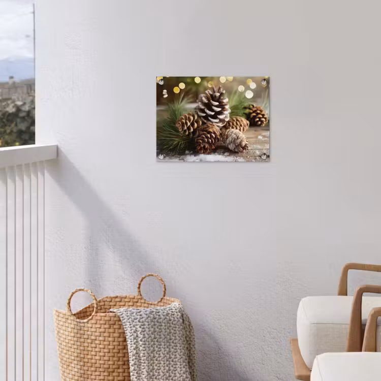 Tuinposter - Dennenappels - Kerstsfeer - Bruin - Groen — 3