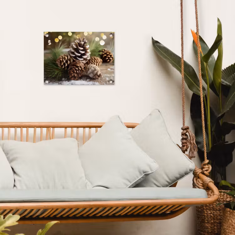 Tuinposter - Dennenappels - Kerstsfeer - Bruin - Groen — 5