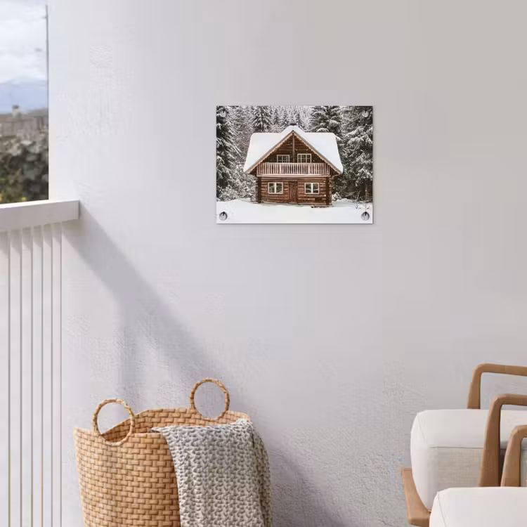 Tuinposter - Huis - Bos - Winter - Natuur - Sneeuw — 3