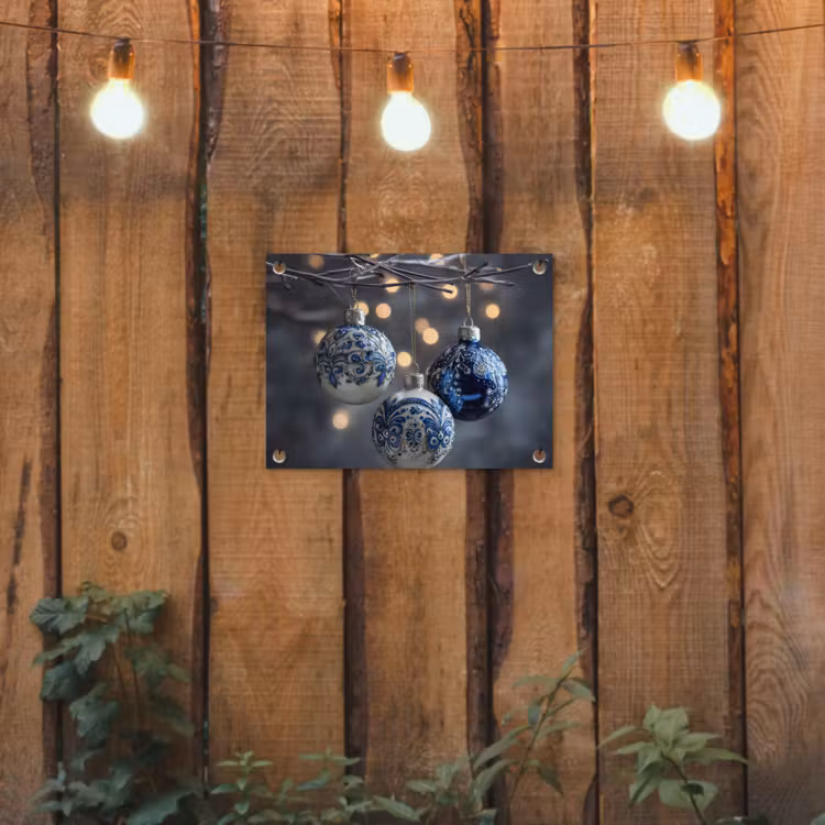 Tuinposter - Kerstbal - Versierd - Blauw — 2