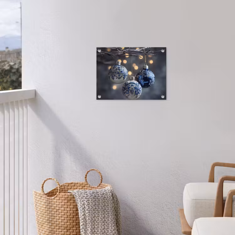 Tuinposter - Kerstbal - Versierd - Blauw — 3