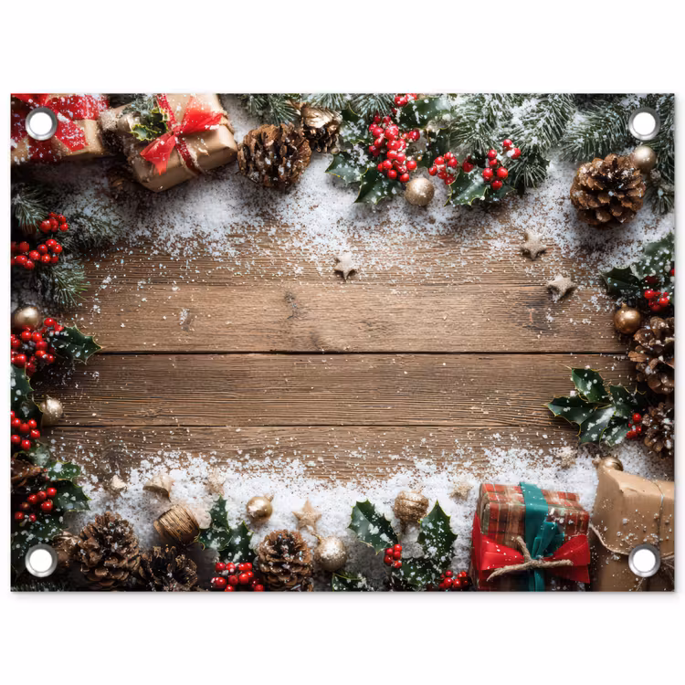 Tuinposter - Kerstdecoratie - Geschenken - Hout - Veelkleurig — 1