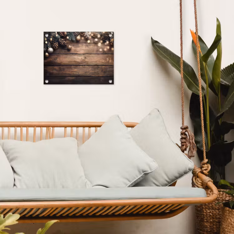 Tuinposter - Kerstdecoratie - Houten - Dennenappel - Bruin — 5