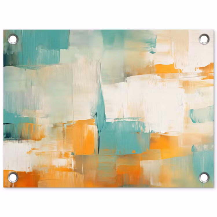 Tuinposter - Kunst - Abstract - Blauw - Wit — 1