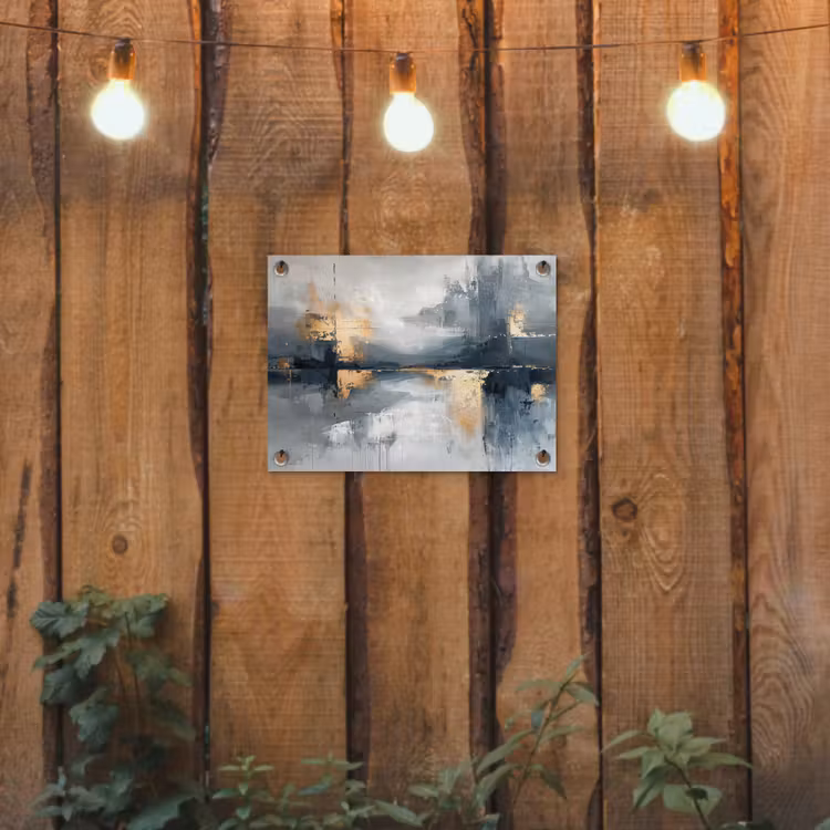 Tuinposter - Kunst - Grijs - Goud - Abstract — 2