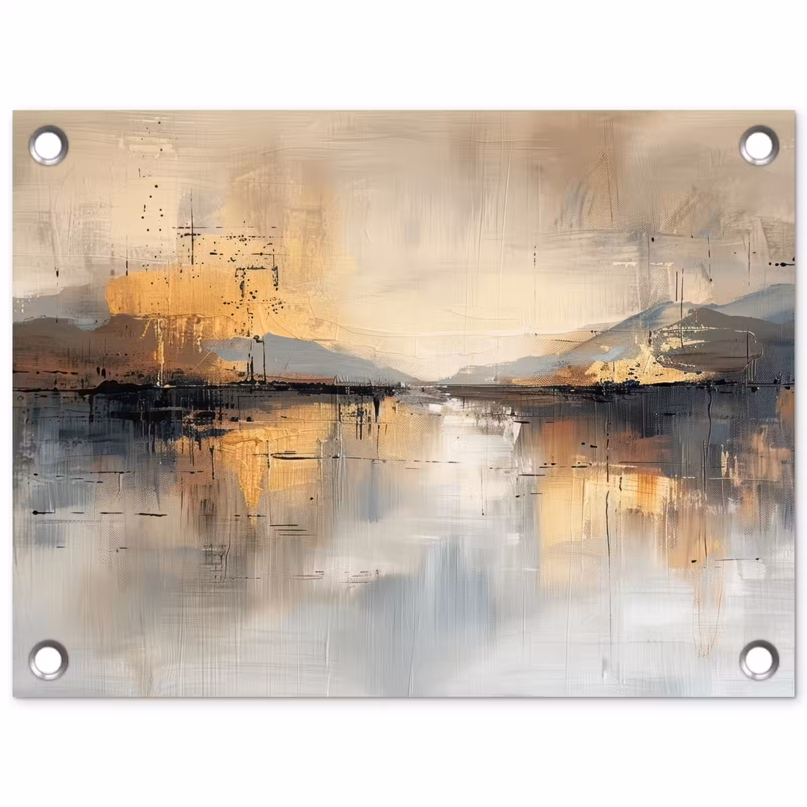 Tuinposter - Abstract - Modern - Beige - Aesthetic - Goud — 1