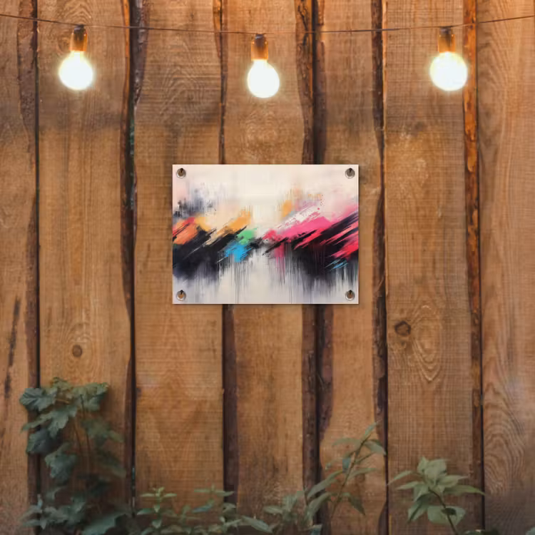 Tuinposter - Dynamisch - Abstract - Kleurrijk - Zwart — 2