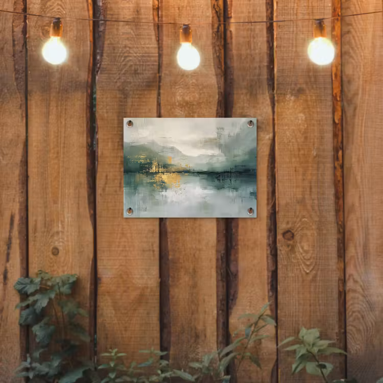 Tuinposter - Groen - Modern - Abstract - Goud — 2