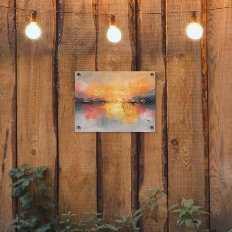 Tuinposter - Modern - Abstract - Goud - Roze — 2
