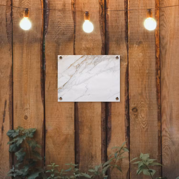 Tuinposter - Marmer - Steen - Wit - Goud - Marmerlook - Steen - Luxe — 2